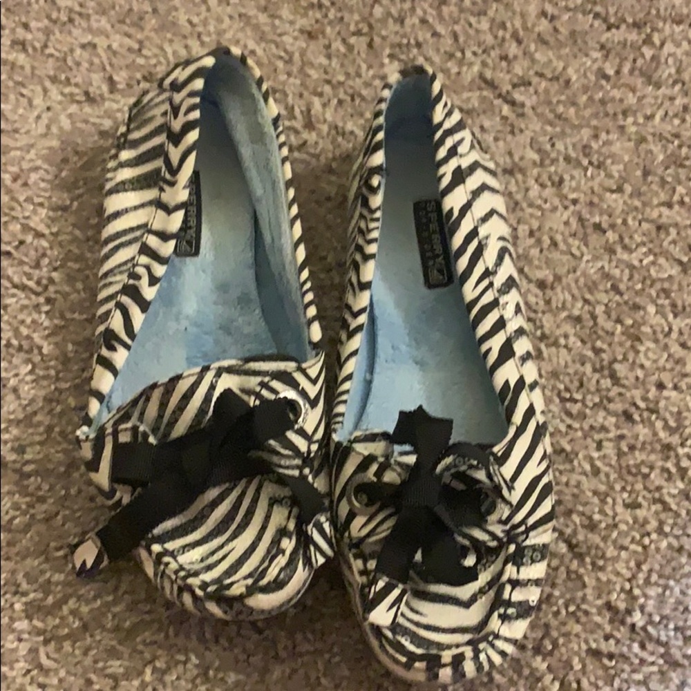 Sperry sequin zebra shoes